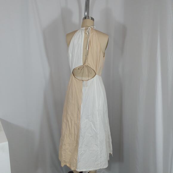 Sovere 'Destine' Midi White Linen Dress Size L - Picture 3 of 4
